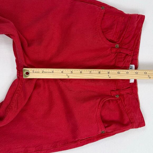 Zara Women's 90s Full Length Wide Leg Jean Size 4 Red Raw Hem - Picture 11 of 14